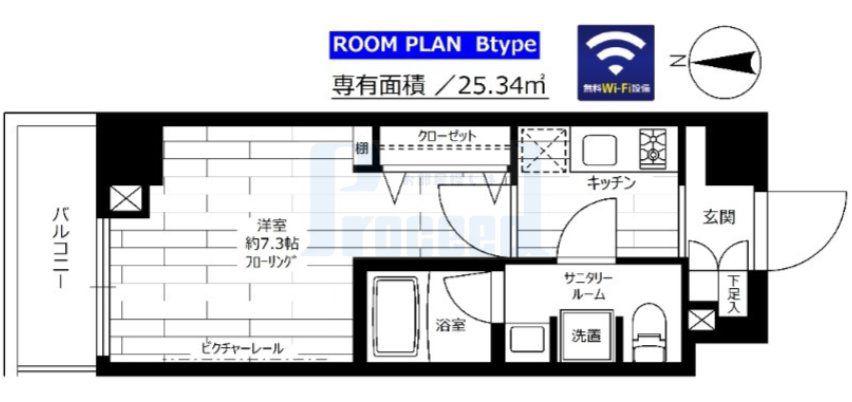 ステージグランデ目白学習院下(1K/6階)の間取り写真