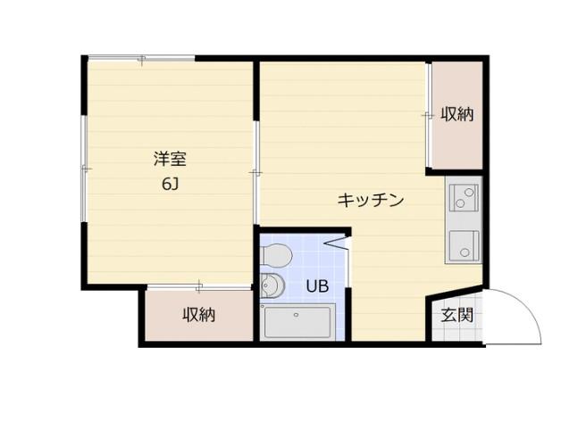 グリーンコートタカミ(1DK/1階)の間取り写真