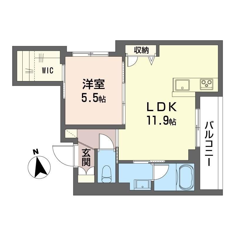 プローテ(1LDK/2階)の間取り写真