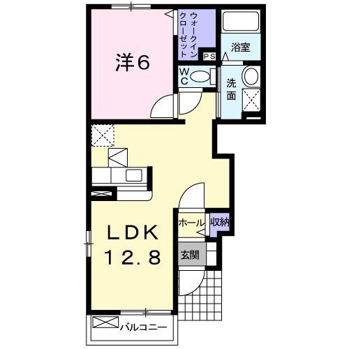 マーベラスA(1LDK/1階)の間取り写真