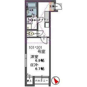 アヴニール泉(1K/2階)の間取り写真