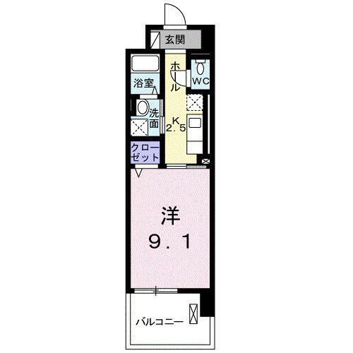 M・D CREST(1K/4階)の間取り写真