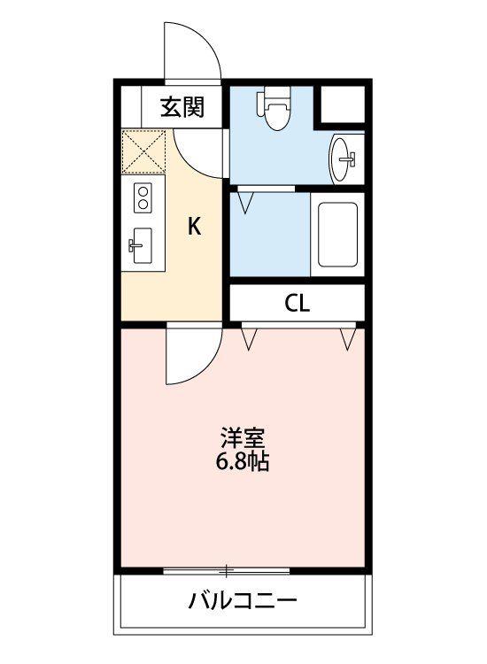 メゾン所沢寿町(1K/3階)の間取り写真