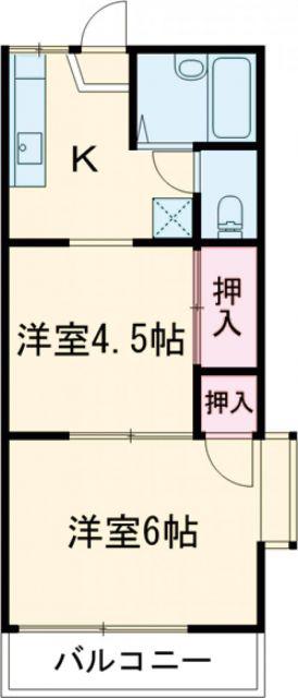 メゾン池上(2K/2階)の間取り写真