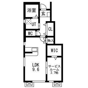レジデンスII (1LDK/1階)の間取り写真