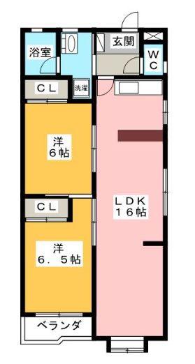 パーク・ハイツ(2LDK/2階)の間取り写真