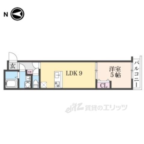 KILLIFISH京田辺(1LDK/4階)の間取り写真