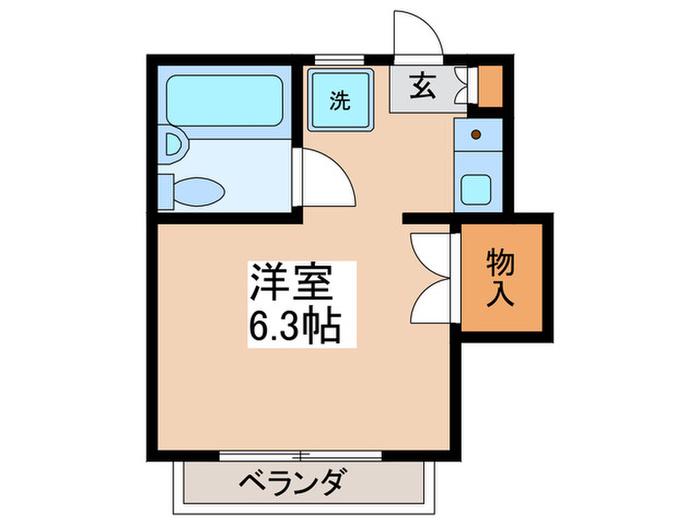 サンターナ(ワンルーム/2階)の間取り写真