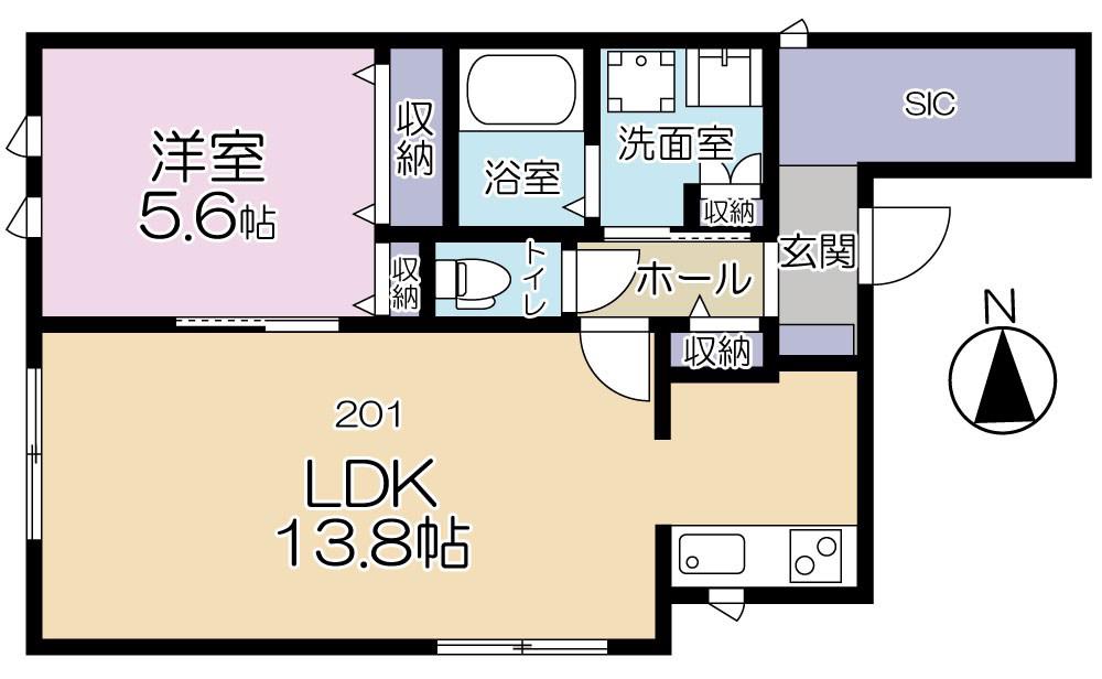 サクラハウス(1LDK/2階)の間取り写真