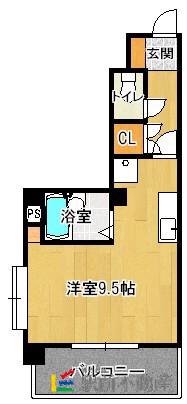 レイモンド姪浜(ワンルーム/4階)の間取り写真