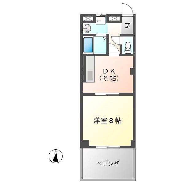 リーガルハウス(1DK/2階)の間取り写真