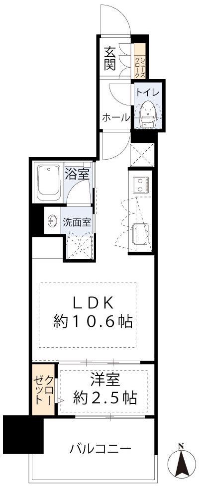 アーバネックス本町II(1LDK/10階)の間取り写真