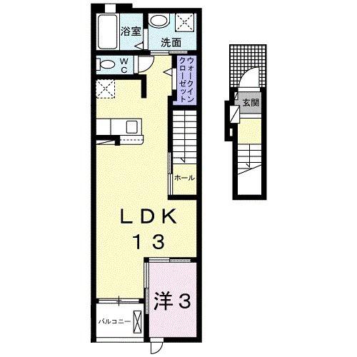 エスペランサ I(1LDK/2階)の間取り写真
