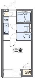 レオネクスト三艘(1K/2階)の間取り写真