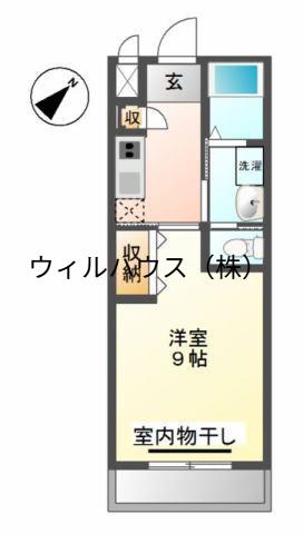 スタービレ A棟(1K/1階)の間取り写真