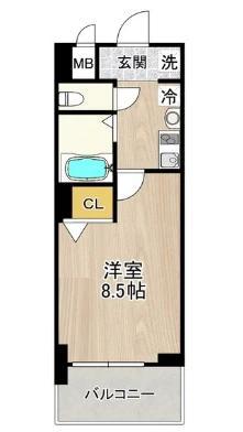フェニックス日本橋高津(1K/3階)の間取り写真