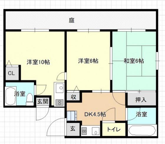 シティハイムKOGO(3DK/1階)の間取り写真