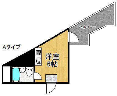 ビバ・イチヨシ(ワンルーム/2階)の間取り写真