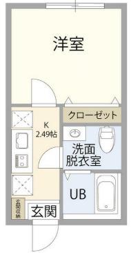 センターラグーン竹之丸(1K/1階)の間取り写真