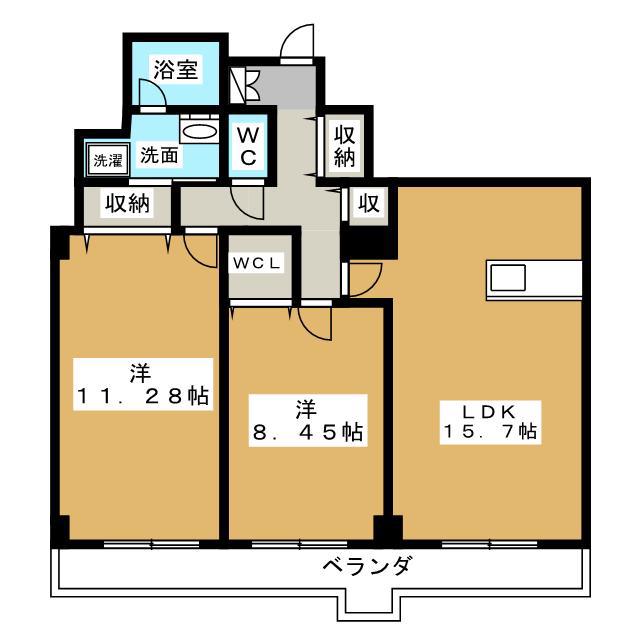 レデントーレ(2LDK/2階)の間取り写真