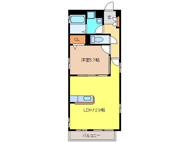 マン・アルチェII(1LDK/2階)の間取り写真