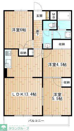 青梅昭和ビル(4DK/4階)の間取り写真