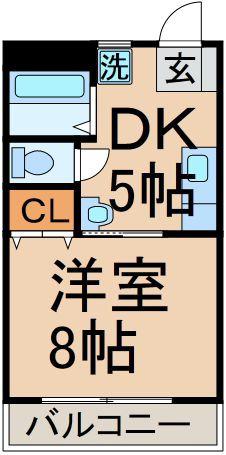 マロンイースト(1DK/1階)の間取り写真