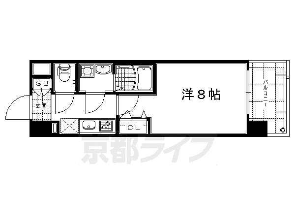 アスヴェル京都四条(1K/6階)の間取り写真