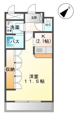 PINGPONG館(1K/1階)の間取り写真