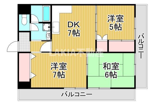 グランドシャトー鴫野(3DK/3階)の間取り写真