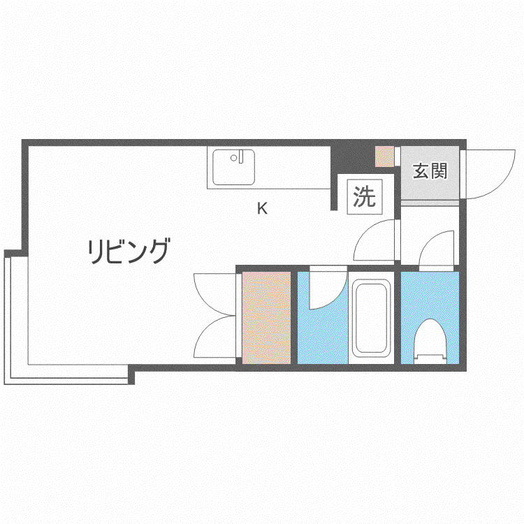 プランドールハイム(1K/3階)の間取り写真