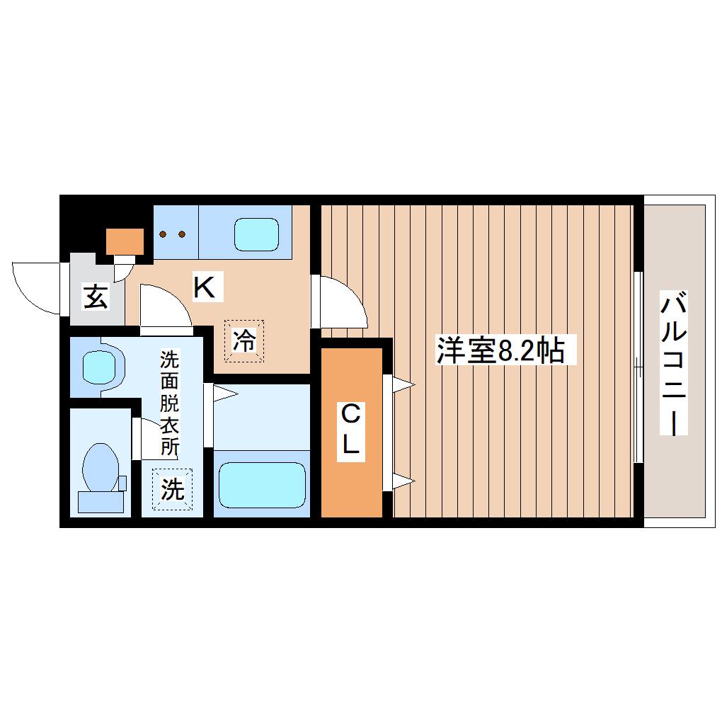 アリュール通町(1K/3階)の間取り写真