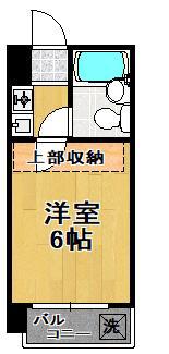 セレストパレ(1K/6階)の間取り写真