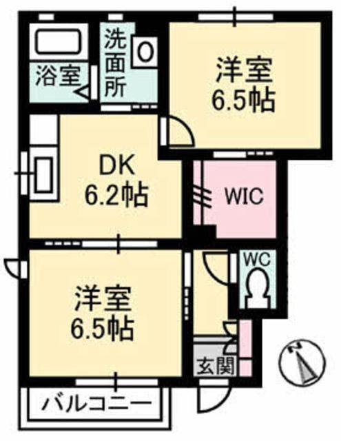リラフォート(2DK/1階)の間取り写真