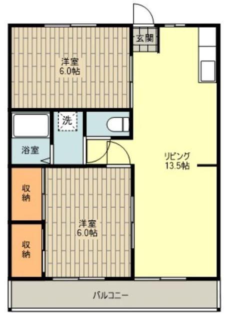 サニーヴィレッジII(2LDK/2階)の間取り写真