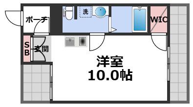 鶴橋末広ビル(ワンルーム/4階)の間取り写真