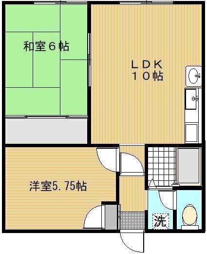 第3佐伯マンション(2LDK/2階)の間取り写真