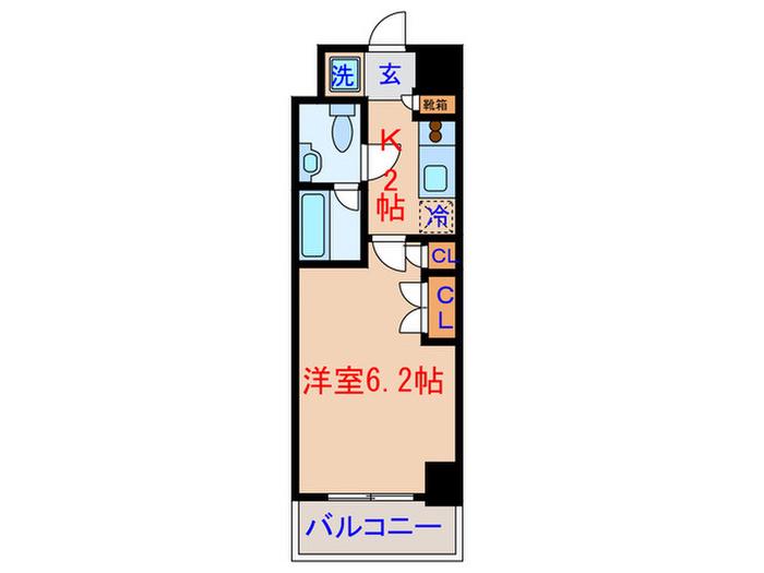 パークキューブ武蔵小杉(1K/4階)の間取り写真