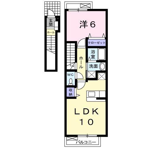 JR中央線 塩尻駅 バス乗車時間:11分 最寄りバス停で下車 徒歩4分 2階建 築20年(1LDK/2階)の間取り写真