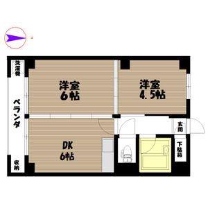 宮リバーハイツ(2DK/2階)の間取り写真