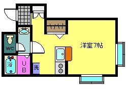 サンコスモF(1K/2階)の間取り写真