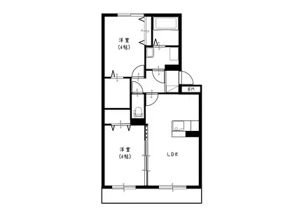 カーサグランデ(2LDK/2階)の間取り写真