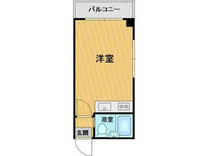 ファラン鈴蘭台(ワンルーム/1階)の間取り写真