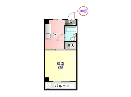 ラミア・カーサ(1DK/3階)の間取り写真