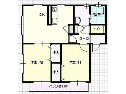 ルーレルハイムII(2LDK/2階)の間取り写真