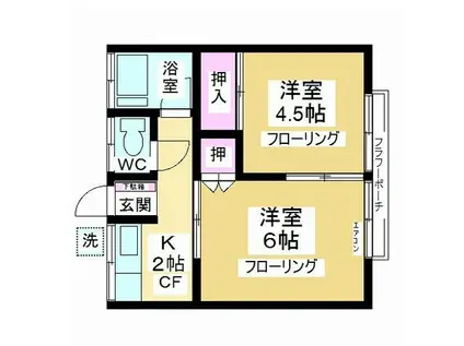 コーポ高橋(2K/2階)の間取り写真