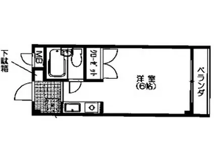 ジュネス書写(ワンルーム/1階)の間取り写真