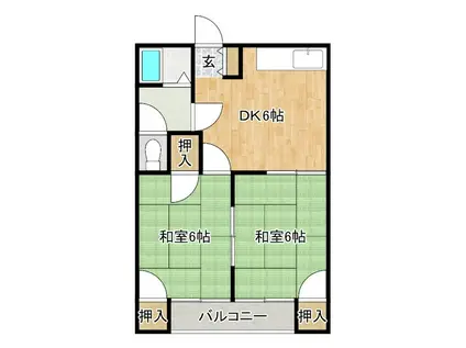 豊コーポ(2DK/2階)の間取り写真