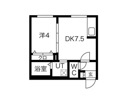 MAISON KAMUY 本郷通(1DK/4階)の間取り写真