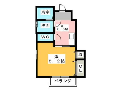ネクスト島崎(1K/1階)の間取り写真